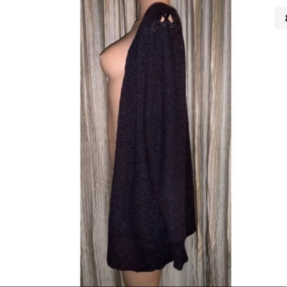 NWOT AMERICAN EAGLE OUTFITTERS LADIES LACE-UP SHOULDER OPEN CARDIGAN SWEATER XS - Picture 9 of 13